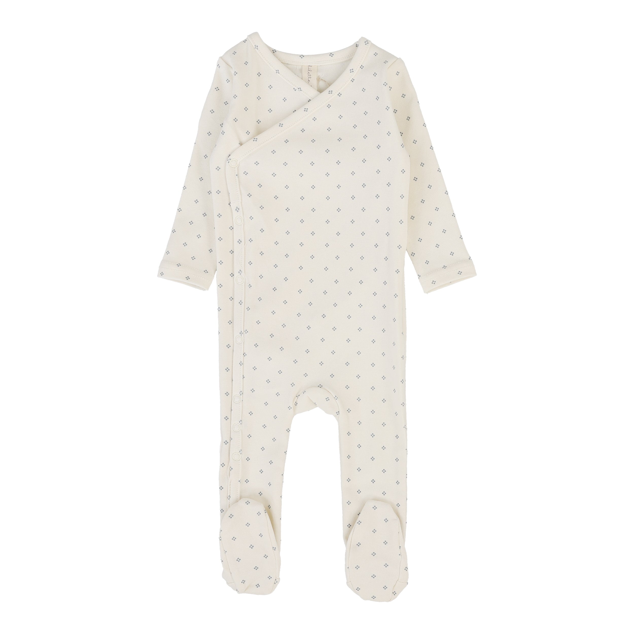 Diamond Dot Footie - Cream/Slate