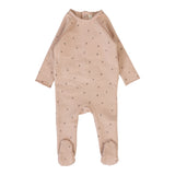 Cherry Print Footie - Dusty Pink