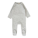Cherry Print Footie - Pale Blue