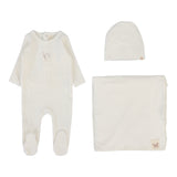 Velour Forest Graphic Layette Set  - Winter White/Pink