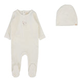 Velour Forest Graphic Footie Set  - Winter White/Pink