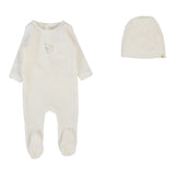 Velour Forest Graphic Footie Set  - Winter White/Oat
