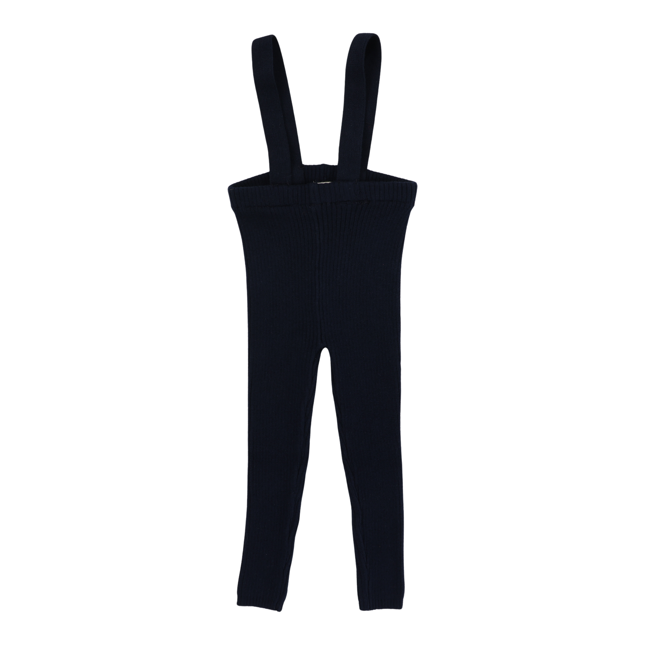 Knit Suspender Leggings - Black