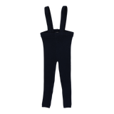 Knit Suspender Leggings - Black