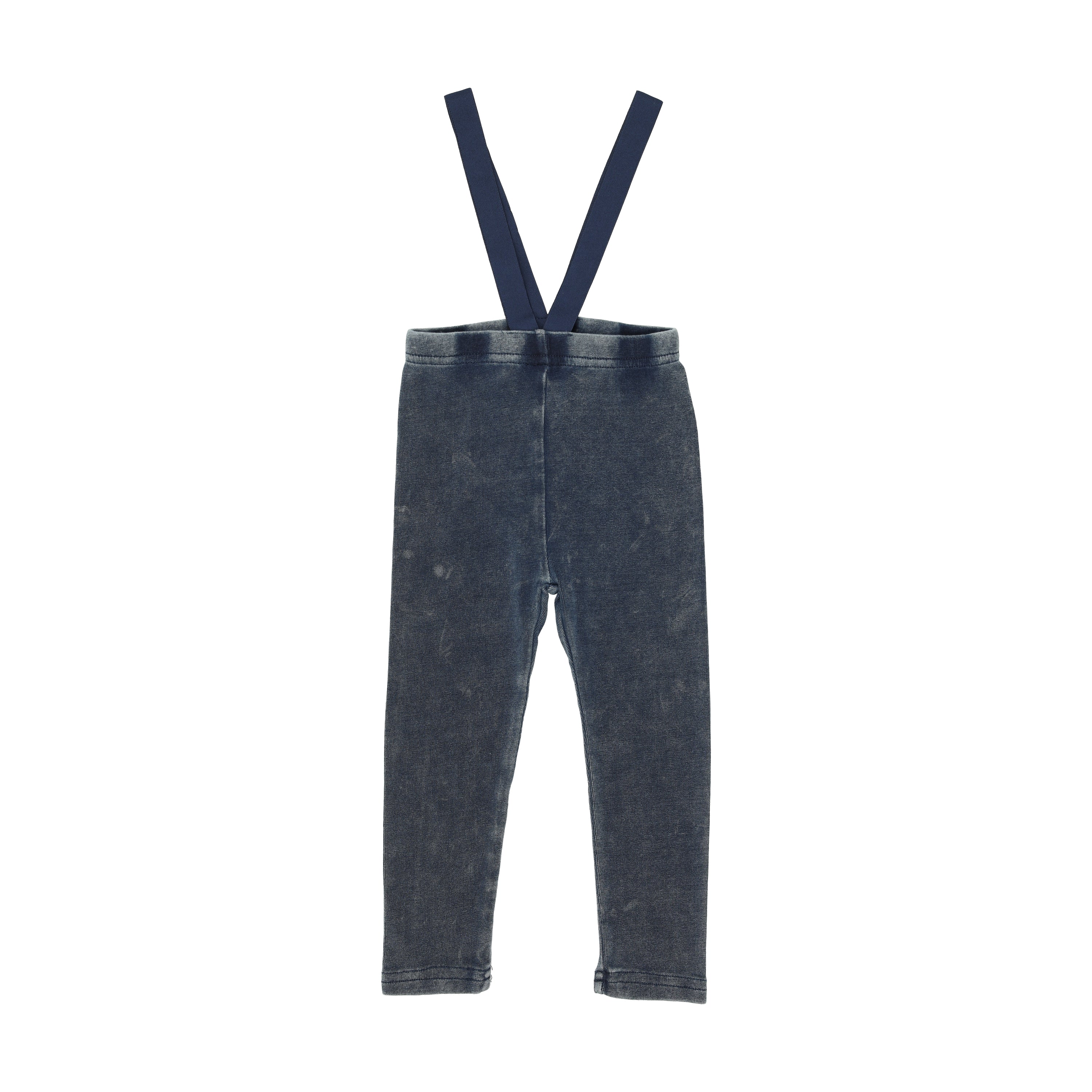 Washed Suspender Leggings-Dark Wash