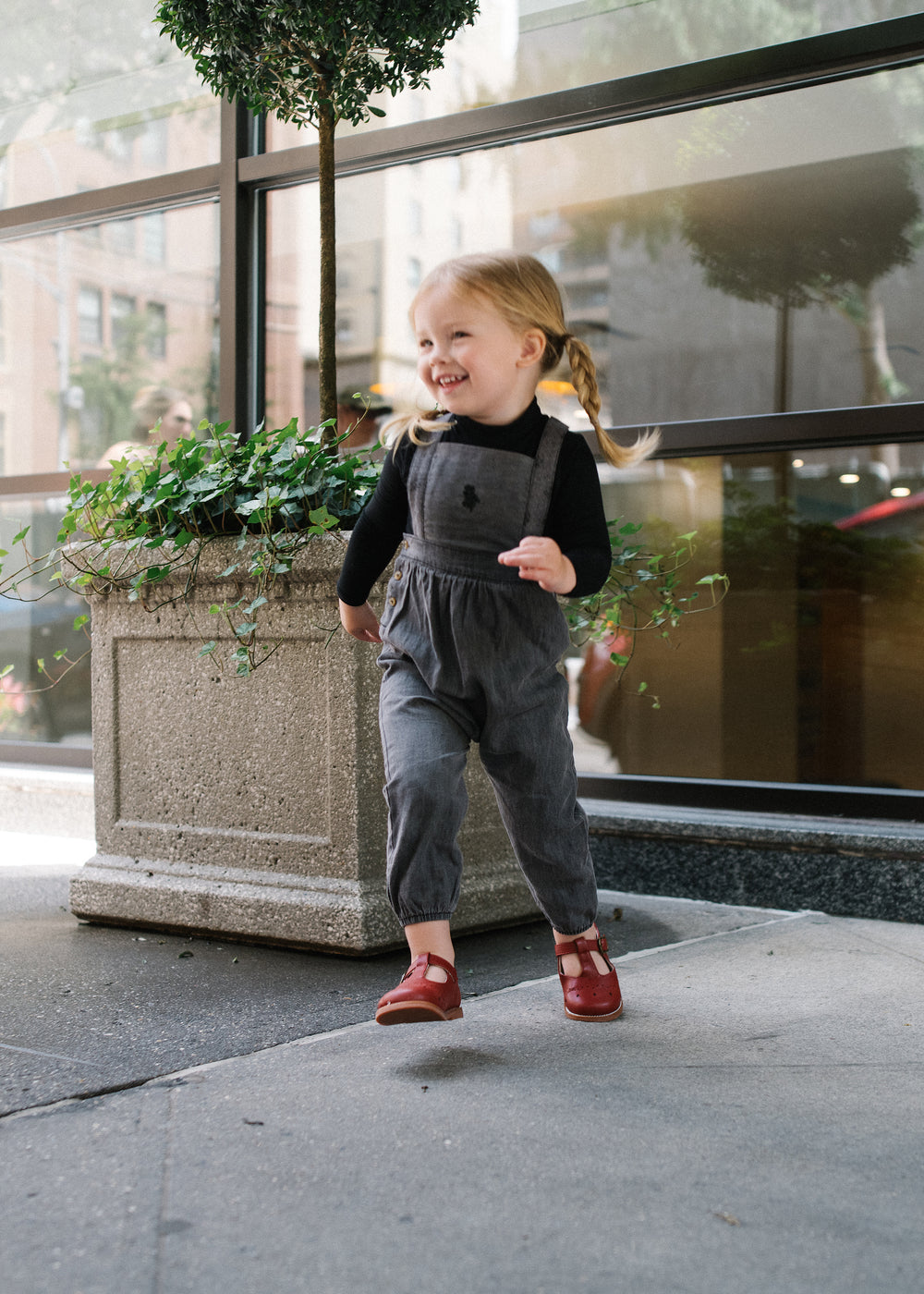 Tencel Girls Romper-Grey Wash