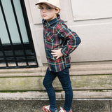 Plaid Boys Shirt-Navy Plaid