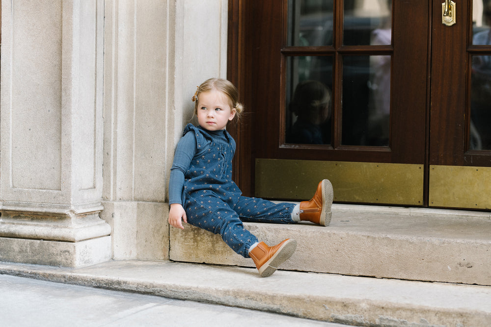 Double Rib Mockneck-Off Blue