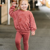 Emblem Sweatshirt Set-Mineral Red
