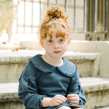 Wash Sweatshirt Dress-Blue Wash