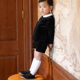 Toddler Velvet Blazer-Black