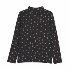 Printed Mockneck-Black Print