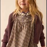 Home Garden Laced Trimmed Dress-Oxford Tan Print