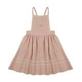 Embroidered  Linen Jumper-Bud Pink