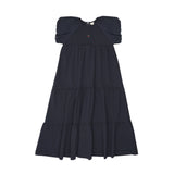 Puff Sleeve Maxi SS-Navy