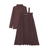 Embroidered Maxi Mockneck Set-Vintage Purple