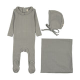 Crochet collar layette set-light blue