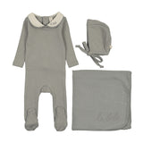 Le bebe pointelle layette set-light blue