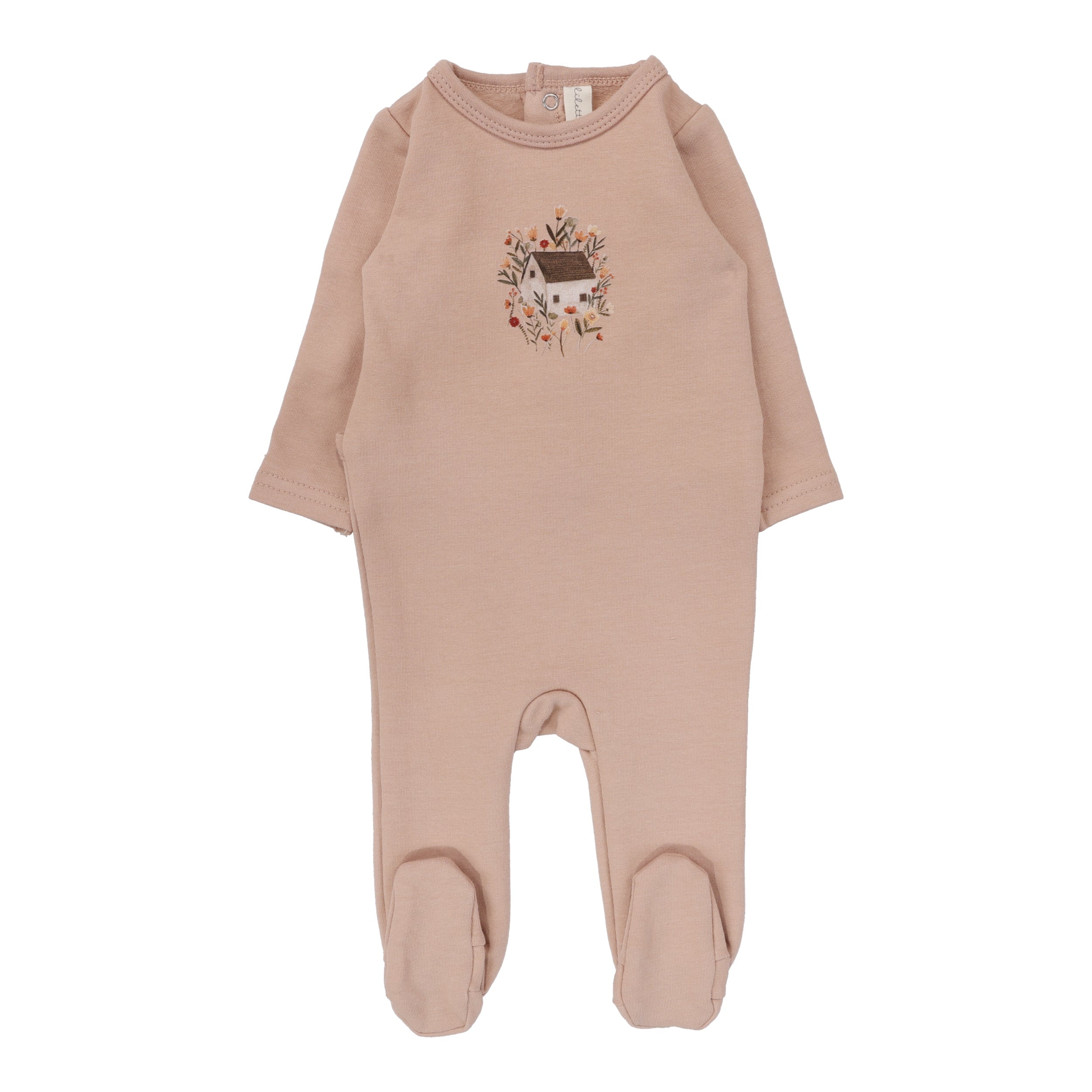 Lilette French Terry Doll House Print Footie - Pink Lilette French Terry Doll House Print Footie - Pink