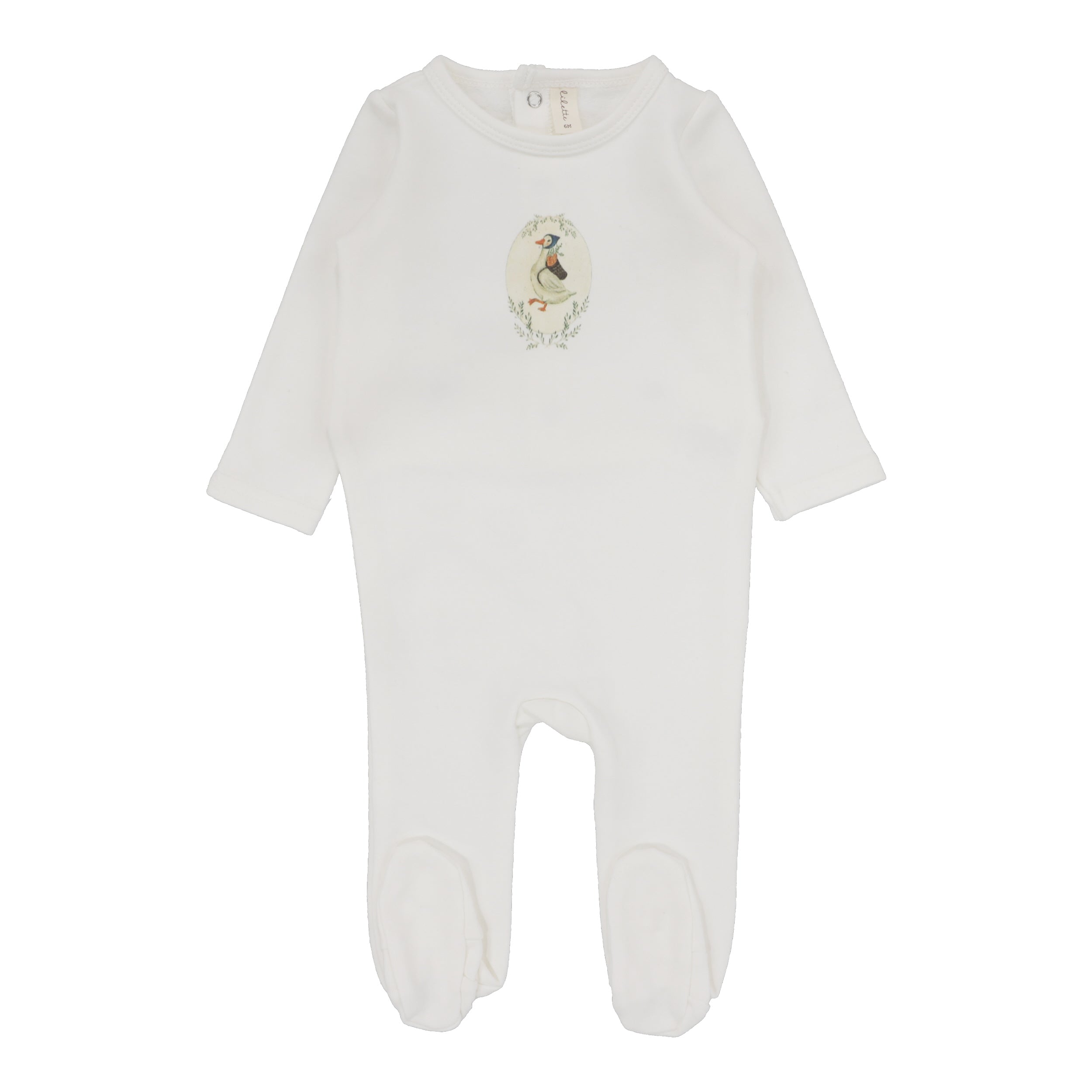 Lilette French Terry Duck Print Footie - Blue Lilette French Terry Duck Print Footie - Blue