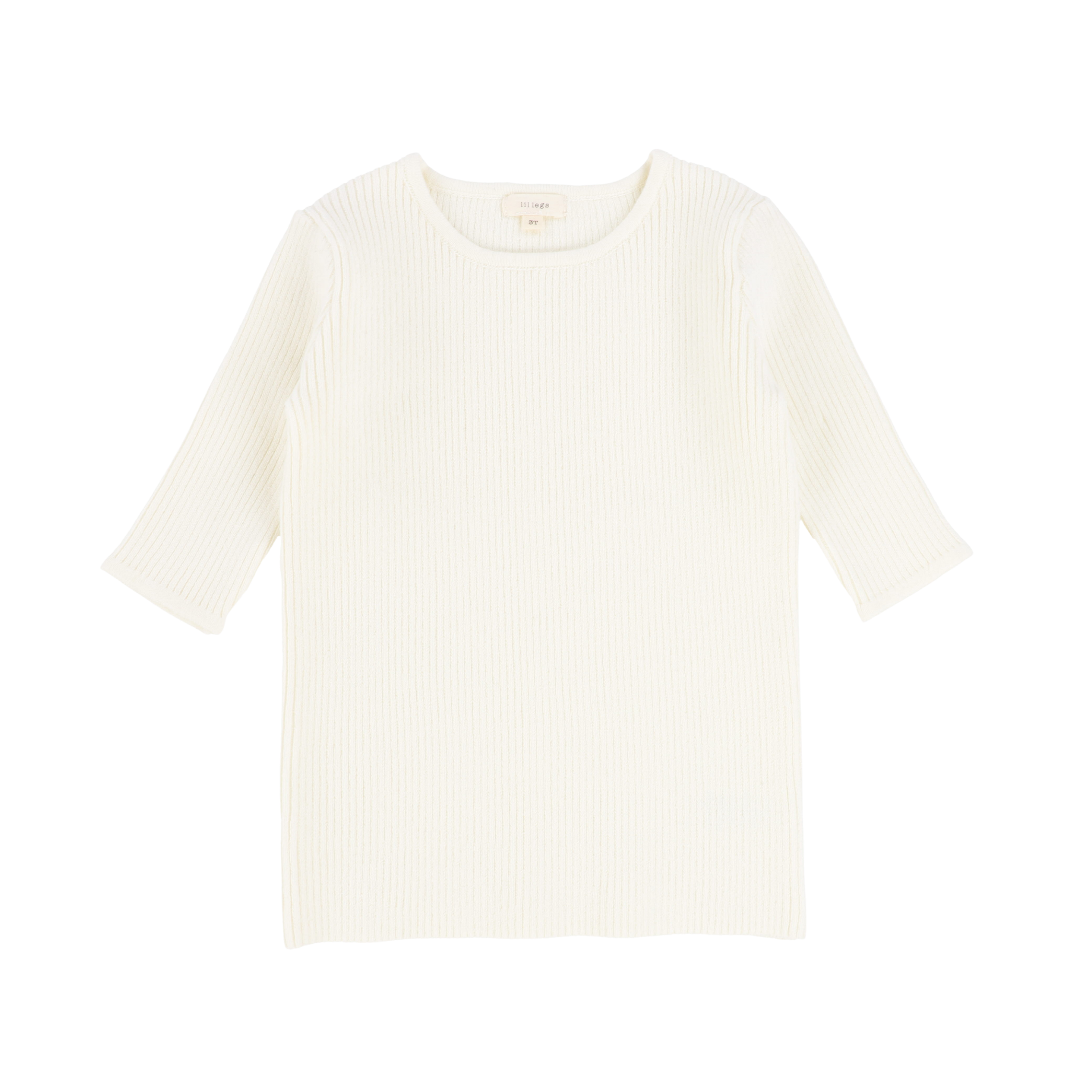 Basic Knit Three Quarter Sleeve Crewneck Sweater