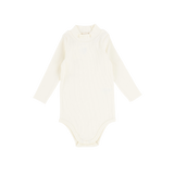 Ribbed Mockneck Onesie - Cream