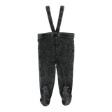 Denim Wash Suspender Leggings - Black Wash