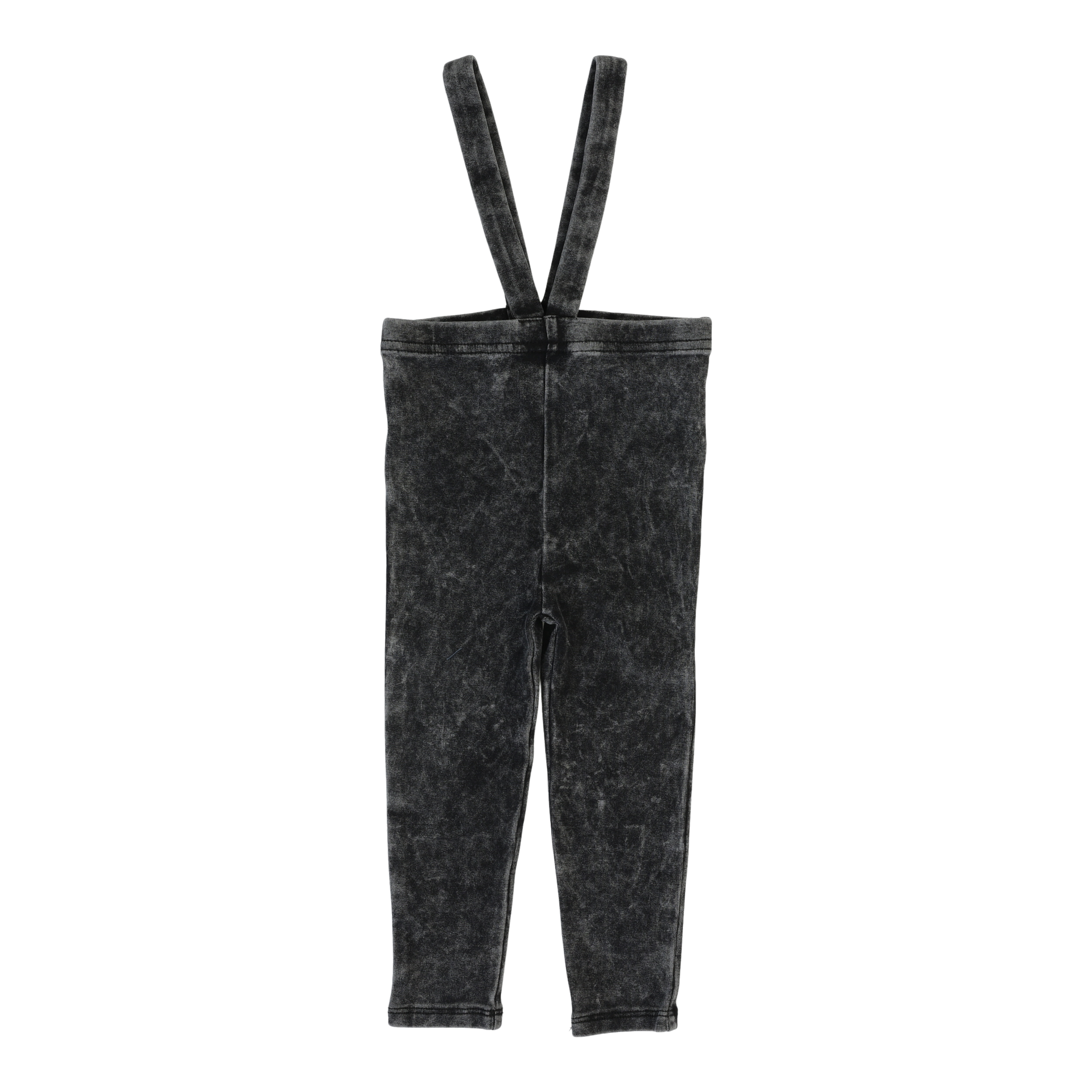 Denim Wash Suspender Leggings - Black Wash