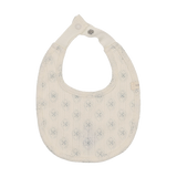 Geo Floral Print Bib-Cream/Blue