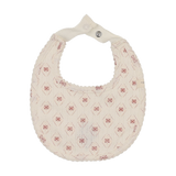 Geo Floral Print Bib-Cream/Pink