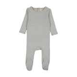 Mini Print Footie-Pale Blue