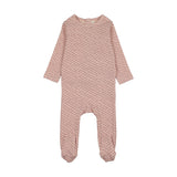 Mini flora print footie-pale pink