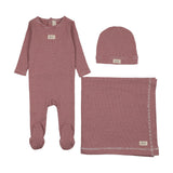 Striped bebe layette set-red