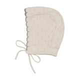 Diamond pointelle bonnet-cream/blue