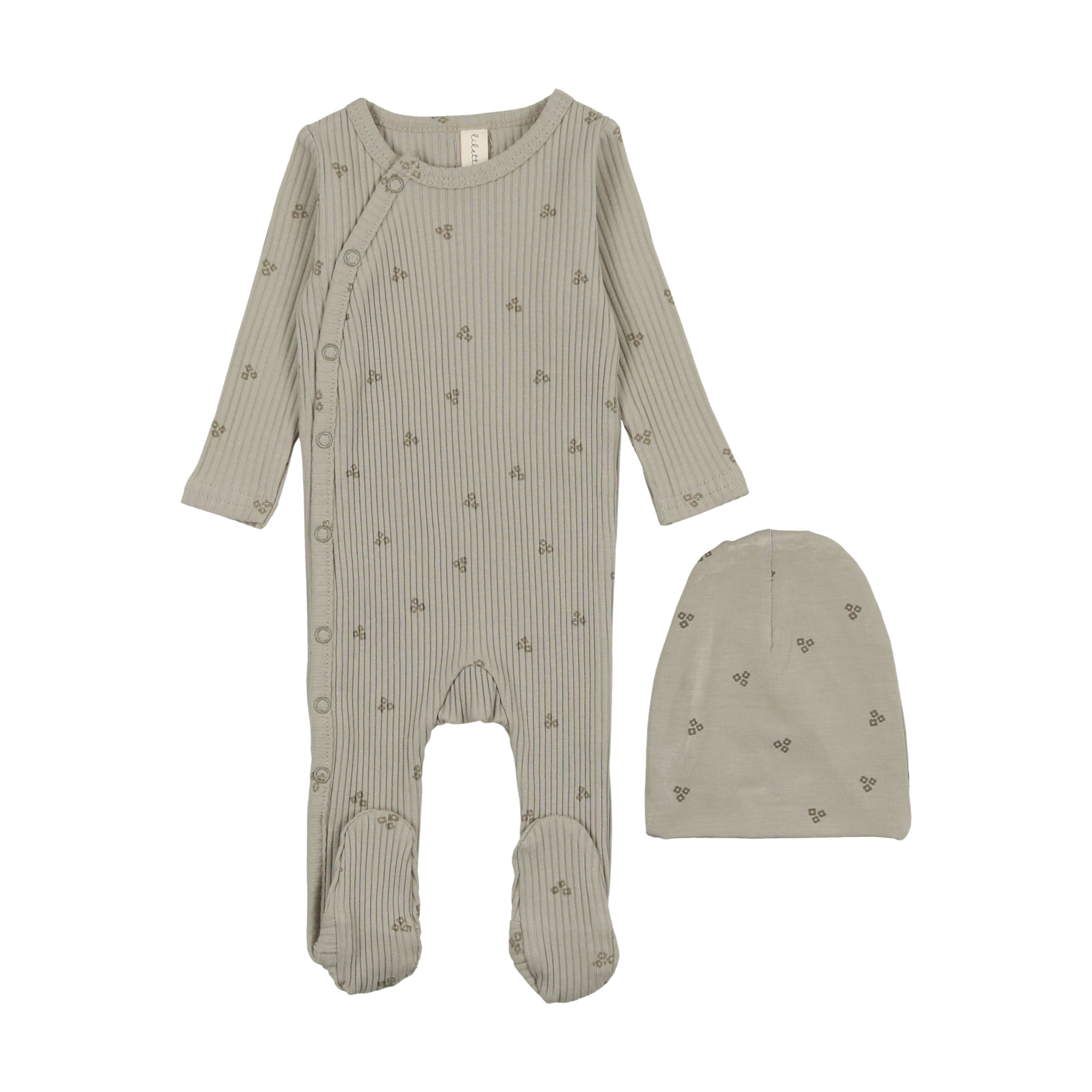 Side Snap Flower Footie Set