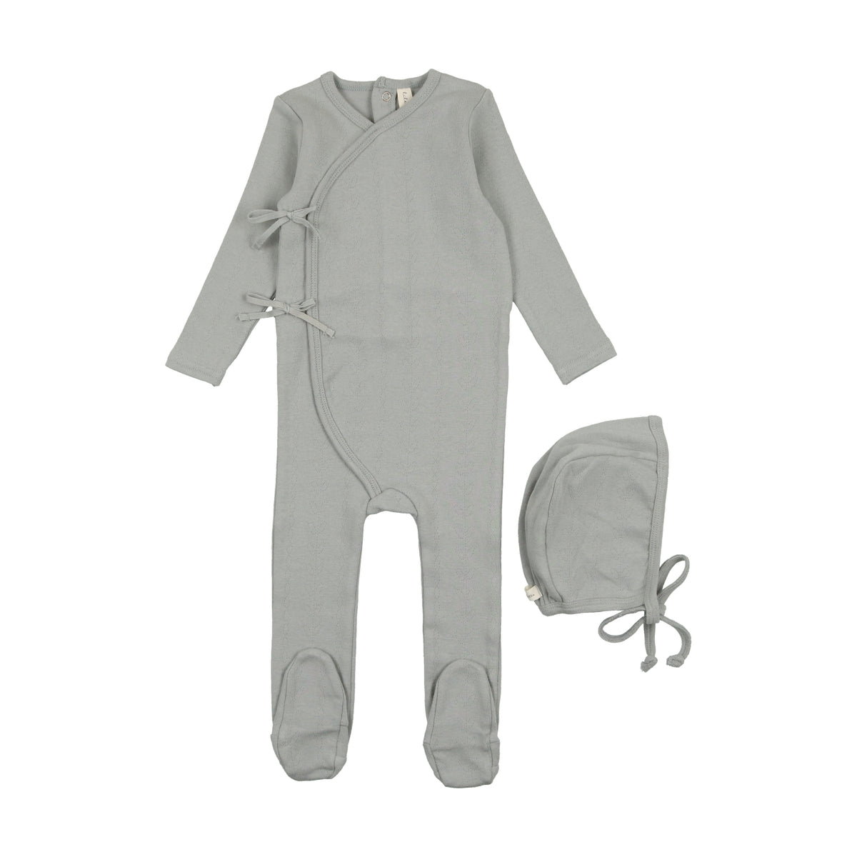 BRUSHED COTTON WRAPOVER FOOTIE SET