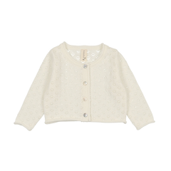 Knit Pointelle Cardigan - Ivory