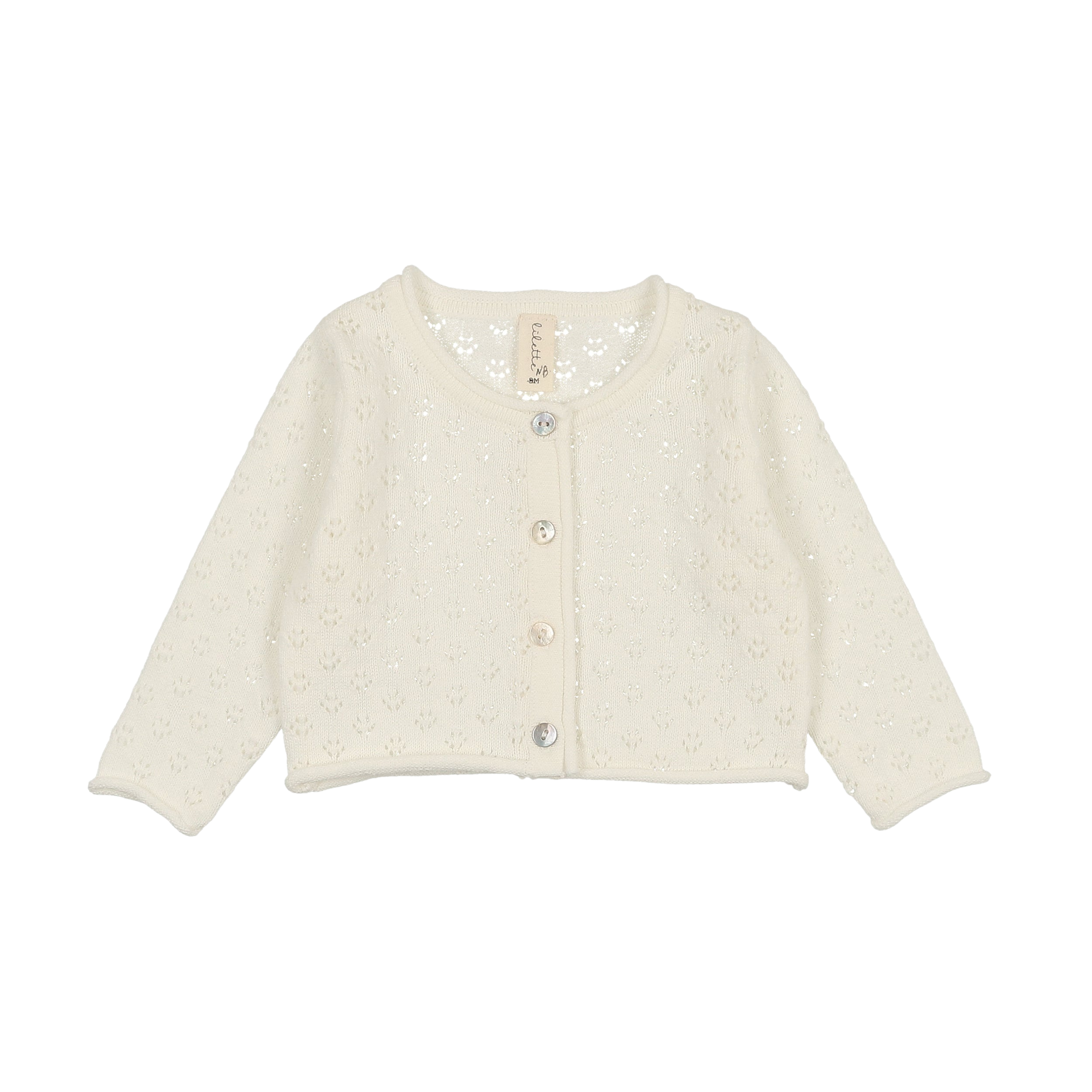 Knit Pointelle Cardigan - Winter White