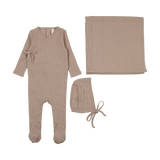 Fine Pointelle Layette Set - Taupe