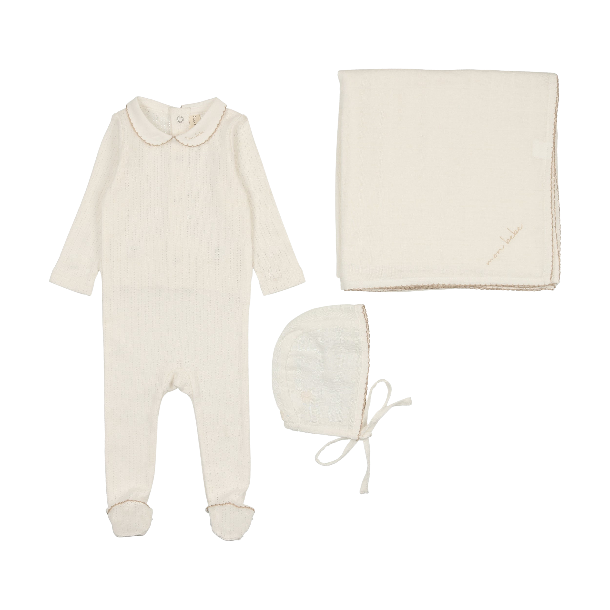 Edged Collar Layette Set