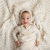 Woven Print Footie - Oat