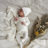 Take Me Home Clover Footie Set-Cream/Pale Blue