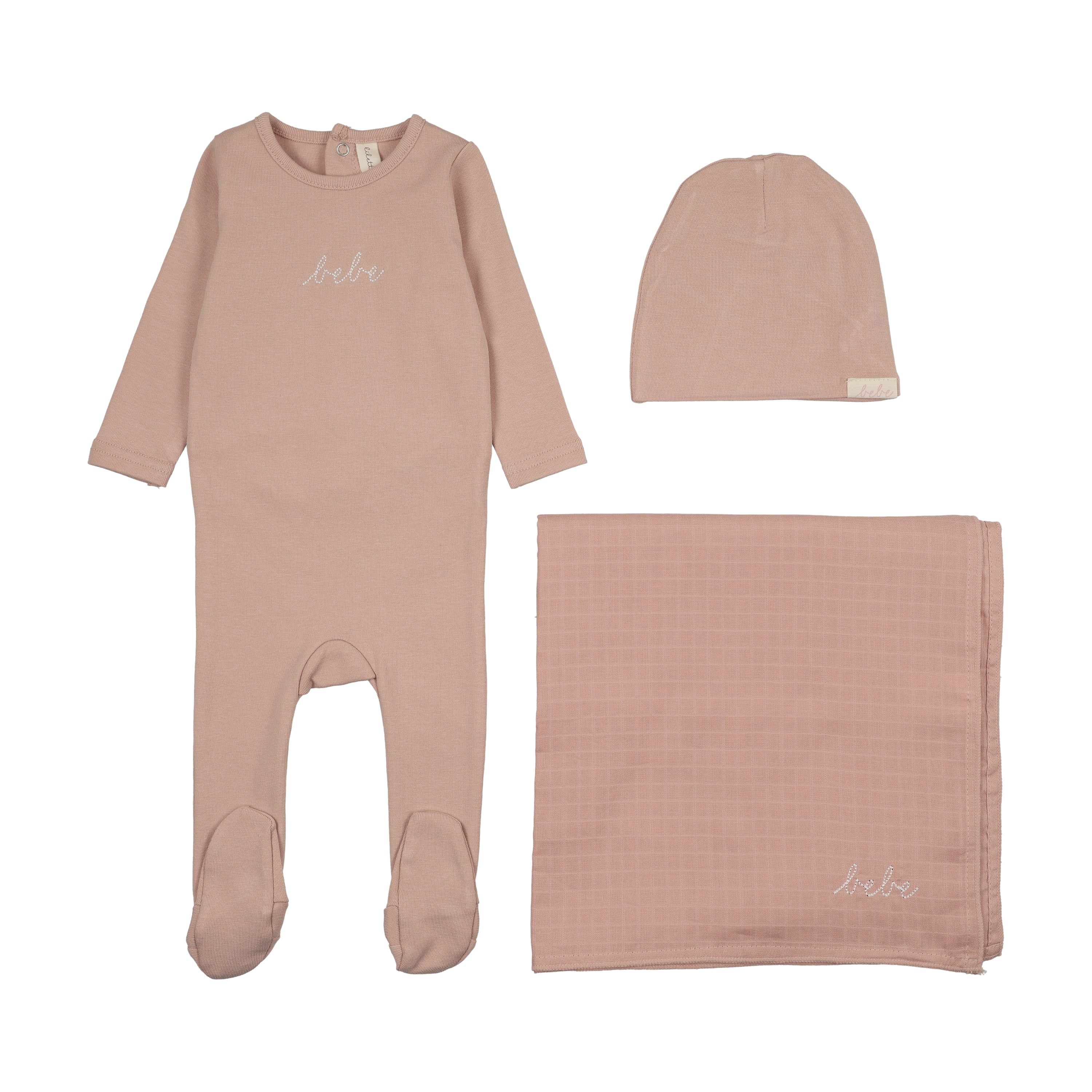Take Me Home Bebe Layette Set-Dusty Pink