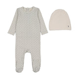Gem Stripe Footie Set-Cream/Blue