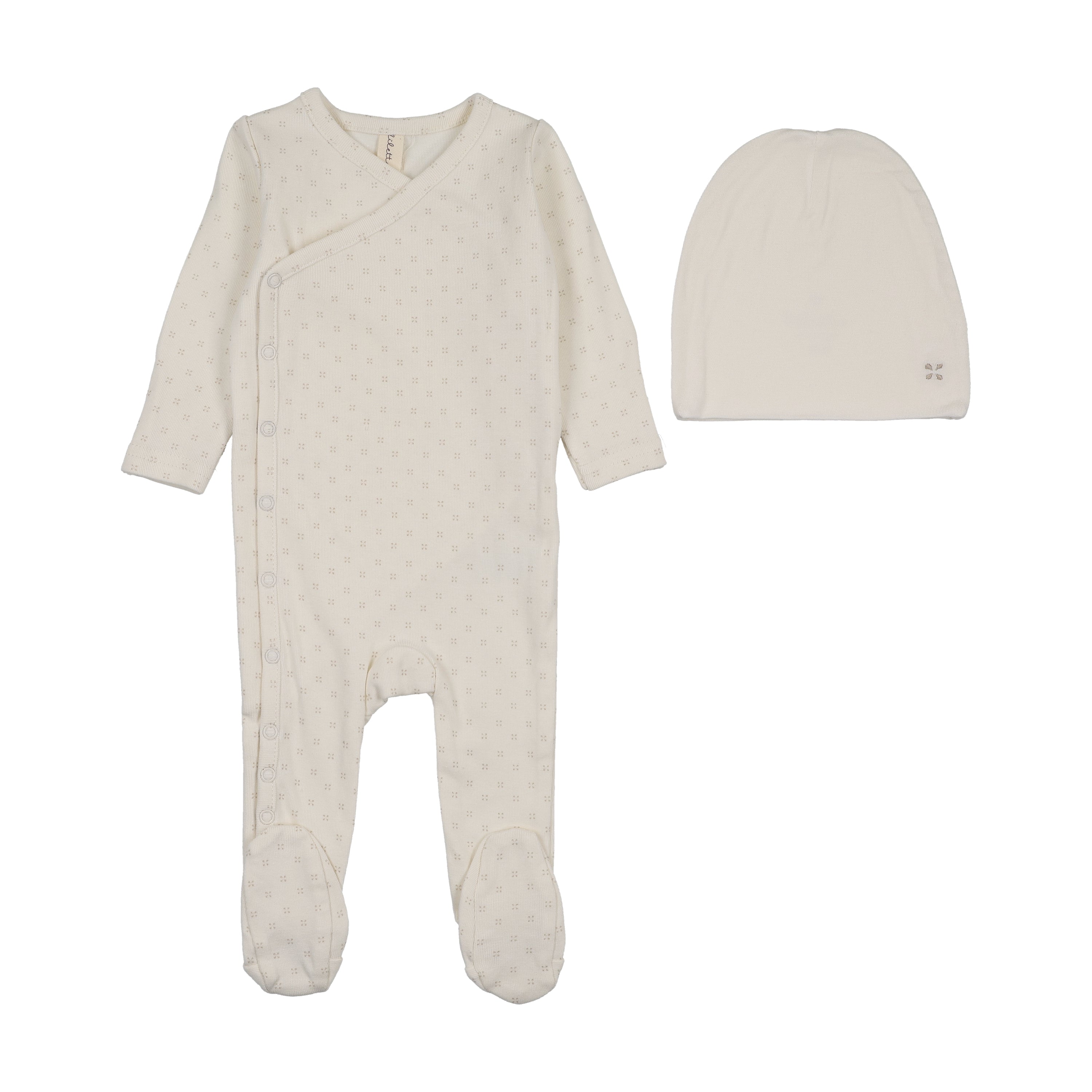 Take Me Home Clover Footie Set-Cream/Oat