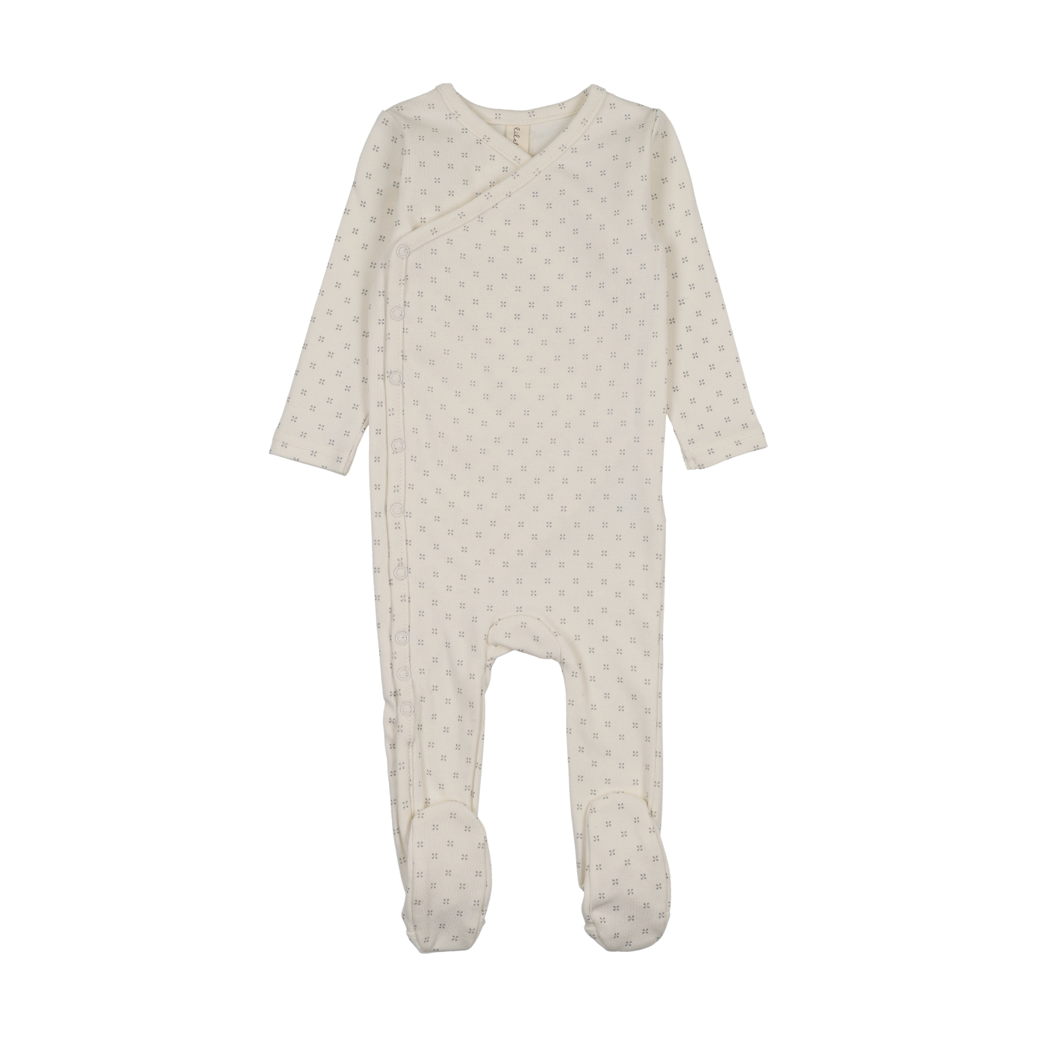 Take Me Home Clover Footie-Cream/Pale Blue