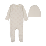 Take Me Home Clover Footie Set-Cream/Dustypink