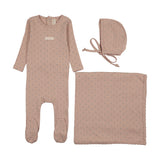 Floret Print Layette Set-Dusty Pink