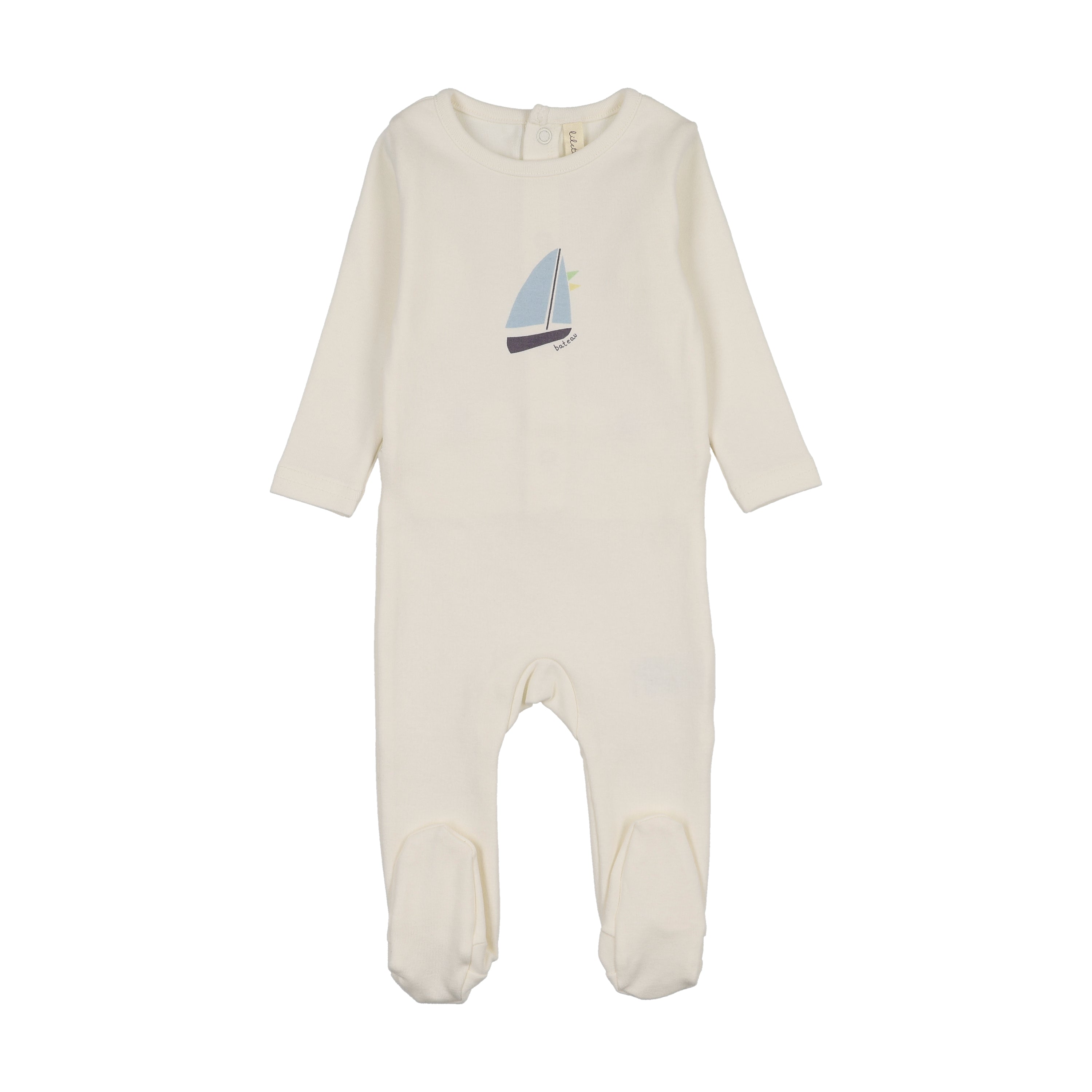 Nautical Graphic Footie-Cream