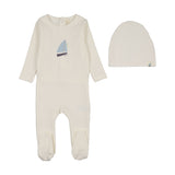 Nautical Graphic Footie Set-Cream